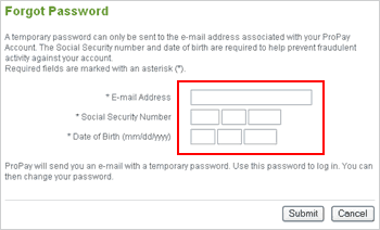 forgot password form